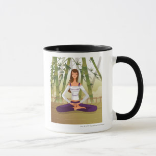 Taza Mujer que se sienta en la posición de loto,