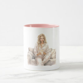 Taza Mujer Sonrojo Película Momento Palomitas De Maíz