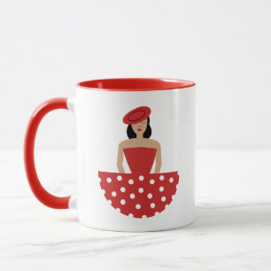 Taza Mujer vestida con un traje de flamenco