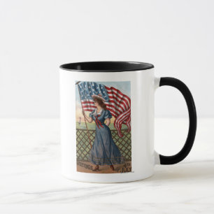 Taza Mujer vestida patrioticamente