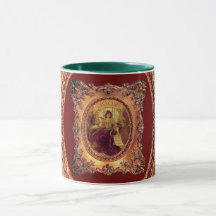 Taza Mujer victoriana en elegante marco victoriano