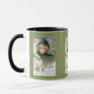 Taza Mujer vintage de Halloween y calaveras