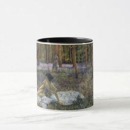 Taza Mujeres en un bosque de flores azules