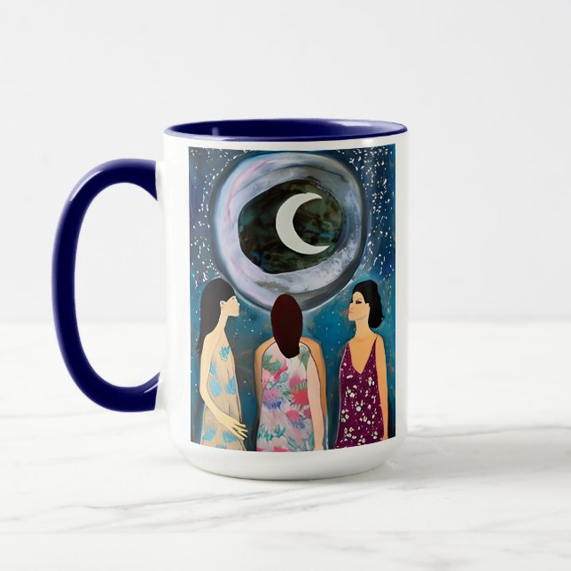 Taza Mujeres mirando el arte de la luna (Izquierda)