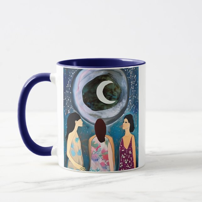 Taza Mujeres mirando el arte de la luna (Izquierda)