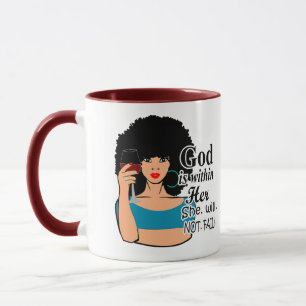 Taza Mujeres negras, Cabello natural, Dios está en ell