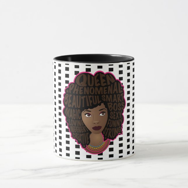 Taza Mujeres negras motivadoras, puntos de polka blanco (Centro)
