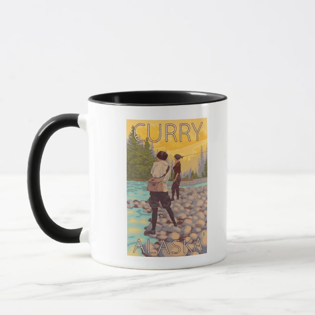 Taza Mujeres Pesca con mosca - Curry, Alaska (Izquierda)
