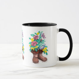 Taza Mukluk Flower Boots Coffee Cup Mug