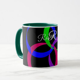 Taza Multi Color Interchange Geometric Coffee Mug