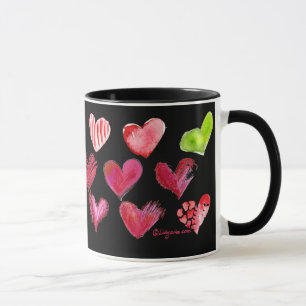 Taza Multiolor Artsy Love Hearts Black Mug 1 de 4