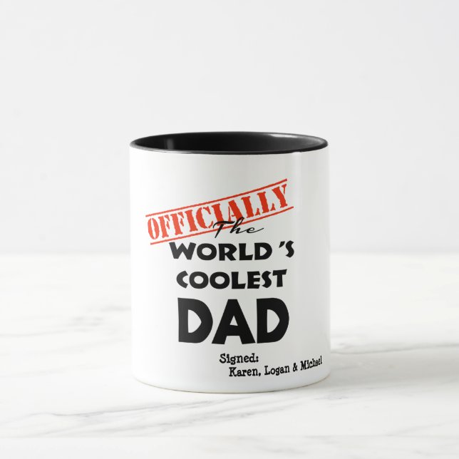 Taza Mundo Personalizado: Papá Mug más frío, padre Pers (Centro)