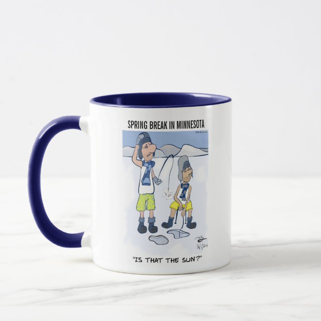 Taza Muñeca combinada azul de vacaciones de primavera (Izquierda)