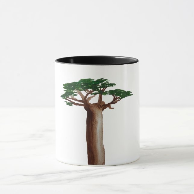 Taza Muñeca combinada de dibujo de árbol baobab (Centro)