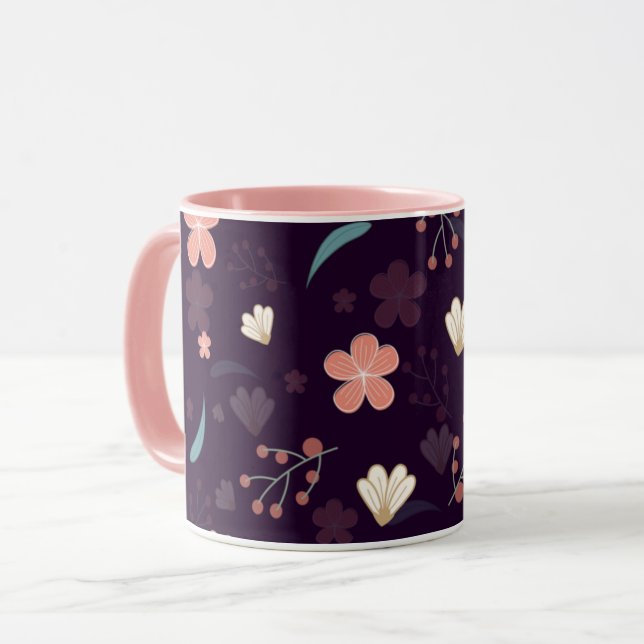 Taza Muñeca combinada de patrón floral (Anverso izquierdo)