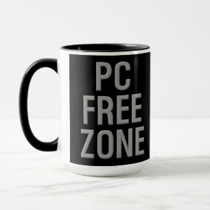 Taza Muñeca combinada negra de zona libre de PC