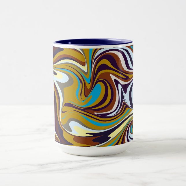 Taza Muñeca de café multicolor de dos tonalidades. (Centro)