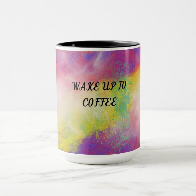 Taza Muñeca de café multicolor de dos tonalidades. (Centro)
