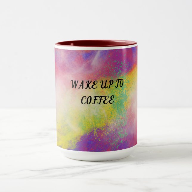 Taza Muñeca de café multicolor de dos tonalidades. (Centro)