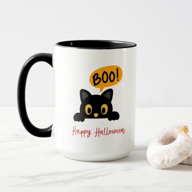 Taza Muñeca de calabaza de Halloween (Con donut)