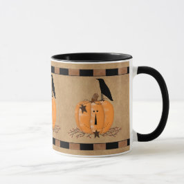 Taza Muñeca de calabaza primitiva del país