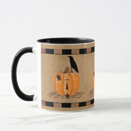 Taza Muñeca de calabaza primitiva del país