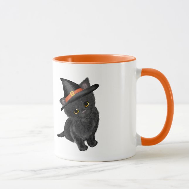 Taza Muñeca de gatito negro de Halloween (Derecha)