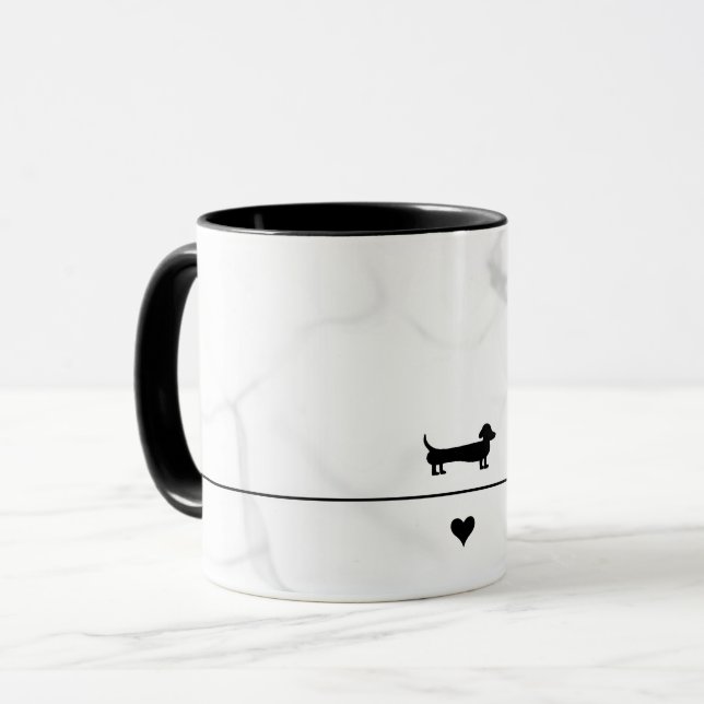 Taza Muñeca de mármol negro de Dachshund (Anverso izquierdo)