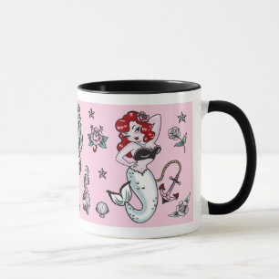 Taza Muñeca de sirena molida en rosa