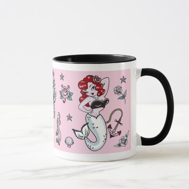 Taza Muñeca de sirena molida en rosa (Derecha)