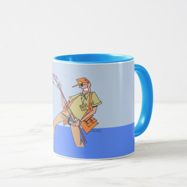 Taza Muñeca desplegable de la mano izquierda azul del p (Anverso derecho)