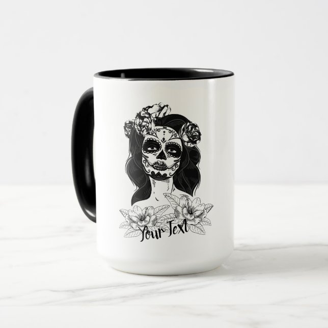 Taza Muñeca "La Catrina" con tatuaje de flores - Person (Anverso izquierdo)