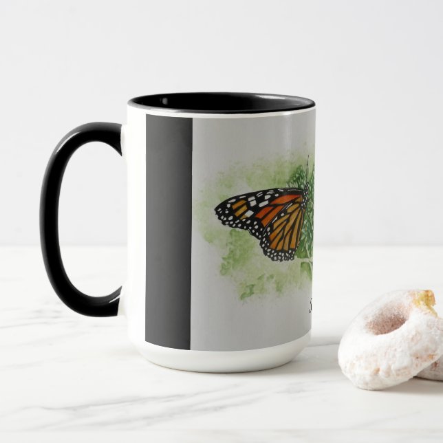 Taza Muñeca mariposa monarca (Con donut)