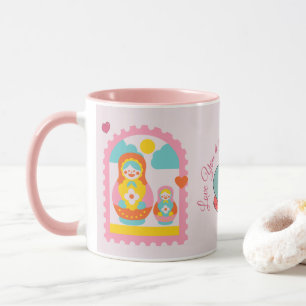 Taza Muñeca Rusa de Nido Matryoshka Rosa