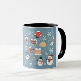 Taza Muñeco de Nieve Adorable y Ambiente de Chocolate C