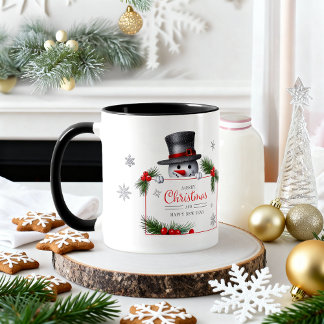Taza Muñeco de nieve alegre Feliz Navidad y Año Nuevo