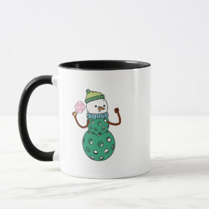 Taza Muñeco de nieve de pickleball divertido Navidad Xm