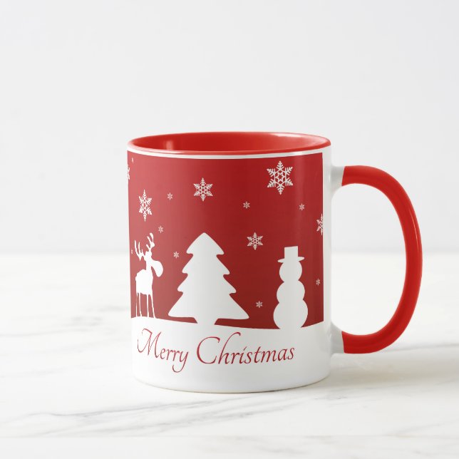 Taza Muñeco de nieve del reno del árbol de navidad (Derecha)