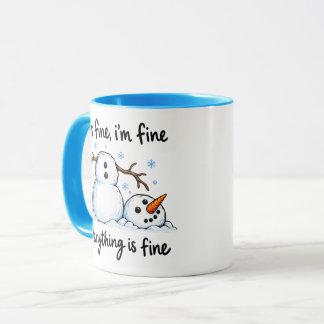 Taza Muñeco de nieve derretido divertido humor de invie