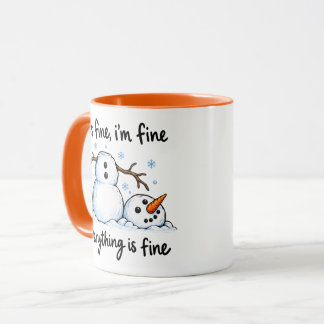 Taza Muñeco de nieve derretido divertido humor de invie