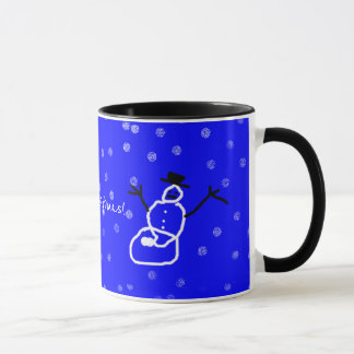 Taza Muñeco de nieve en el arte de nieve por niños de v