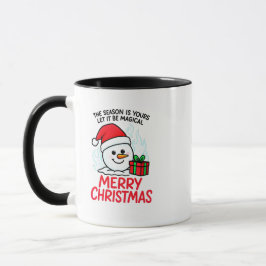 Taza Muñeco de nieve en llamas Feliz Navidad Regalo div