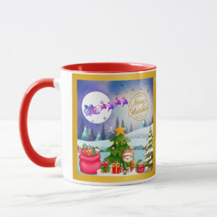Taza Muñeco de nieve Feliz Navidad Árbol Regalo & Feliz