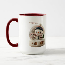 Taza Muñeco de nieve globo de nieve fieltrado con aguja