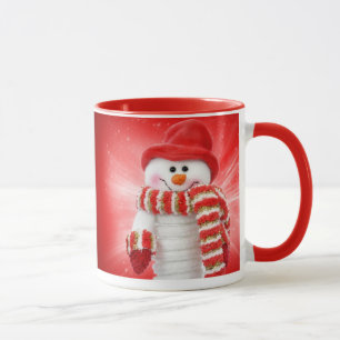 Taza muñeco de nieve sonriente