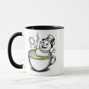 Taza Muñeco de nieve tomando baño de Macha en Navidad