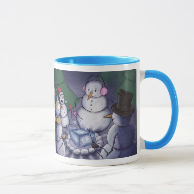 Taza Muñecos de nieve hacia fuera que acampan (Derecha)