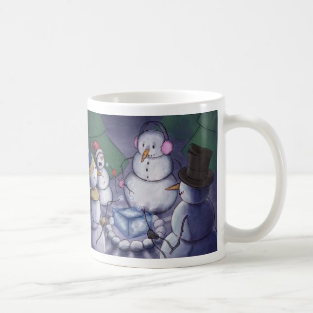 Taza Muñecos de nieve hacia fuera que acampan (Derecha)