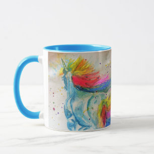 Taza Muñoz color arcoiris de unicornio