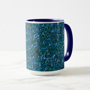 Taza Muralla texturada rústica en azul cadete quemado